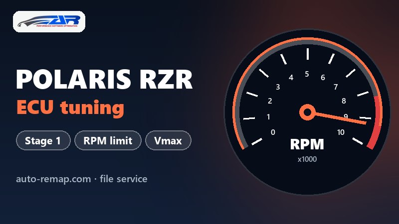 Polaris RZR, General and Ranger ECU tuning: Bosch ME17.9.74, MG1CA007, Stage 1, Vmax and RPM limit
